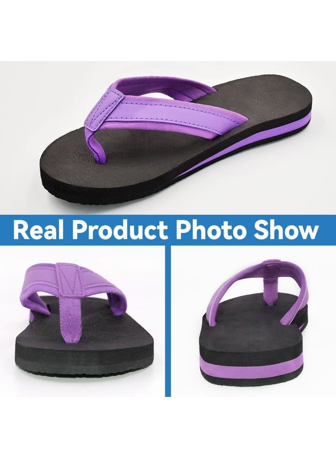 HYCLES Kids Flip Flops Boys Girls Sandals Water Shoes Boys Girls Unisex-Child Beach Shoes Flip Flops, Purple, 3 Big Kid - Image 5
