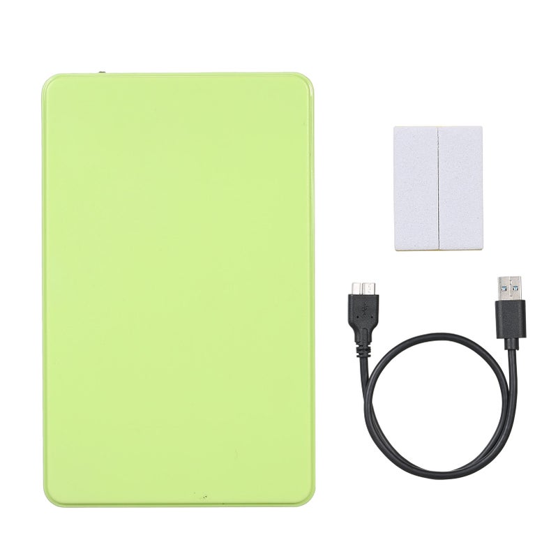 2.5 انش غلاف لقرص صلب USB3.0 غلاف خارجي لقرص صلب/وحدة تخزين صلبة (HDD/SSD) غلاف لقرص صلب SATA تصميم بدون أدوات تثبيت سهل غلاف من مادة ABS لون أخضر - Image 2