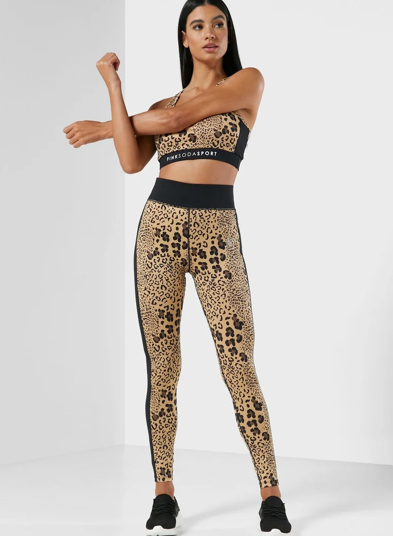 Pink Soda Boca Leopard Tights