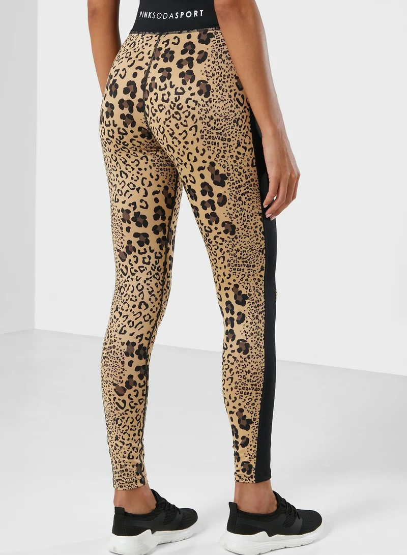 Pink Soda Boca Leopard Tights