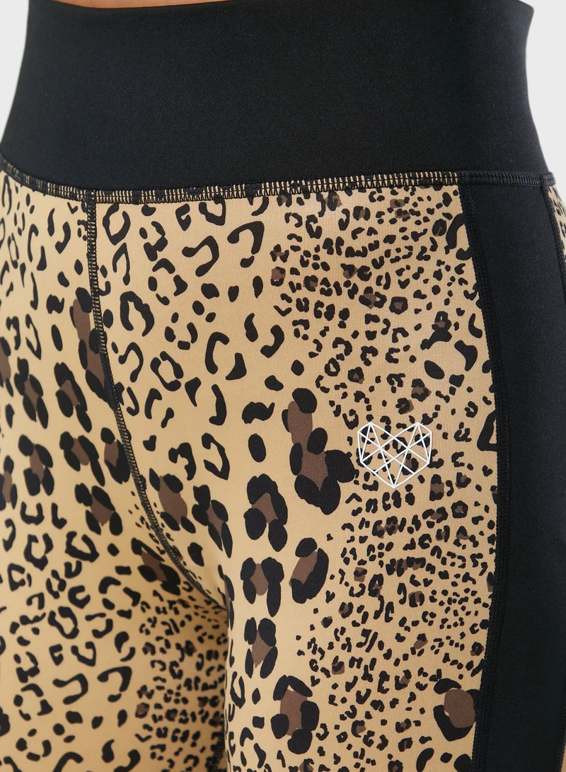 Pink Soda Boca Leopard Tights