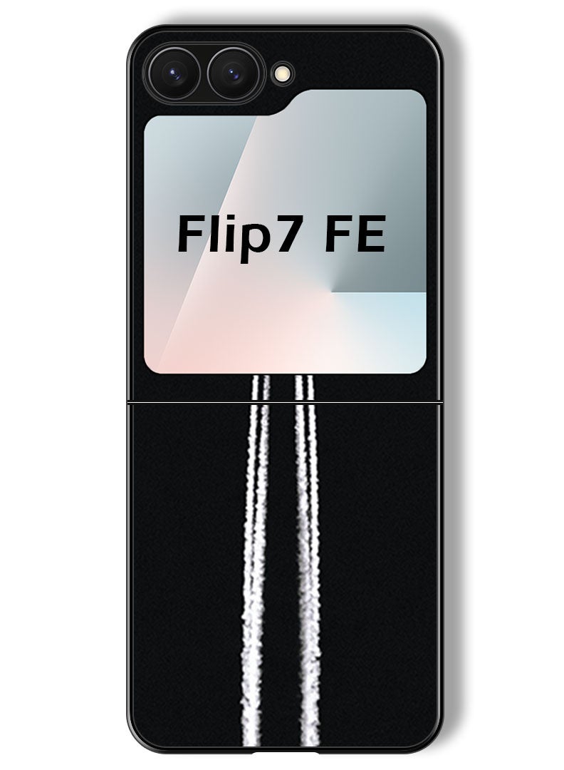 Theodor Case Compatible with Samsung Galaxy Z Flip 7 FE 6.7 Inch Protection Shockproof Bumper Cover airplane_track_night - Image 1