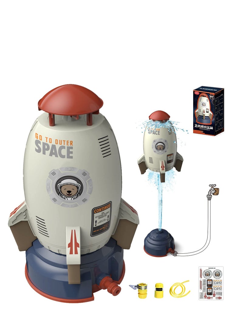 SYOSI - Outdoor Sprinkler for Kids, Rocket Launch Sprinkler Toy, Hydro Launch Water Rocket Toys for Kids, Garden Sprinkler 360 Degree Rotation Rocket Sprinkler for Kids(Gray) - Image 1