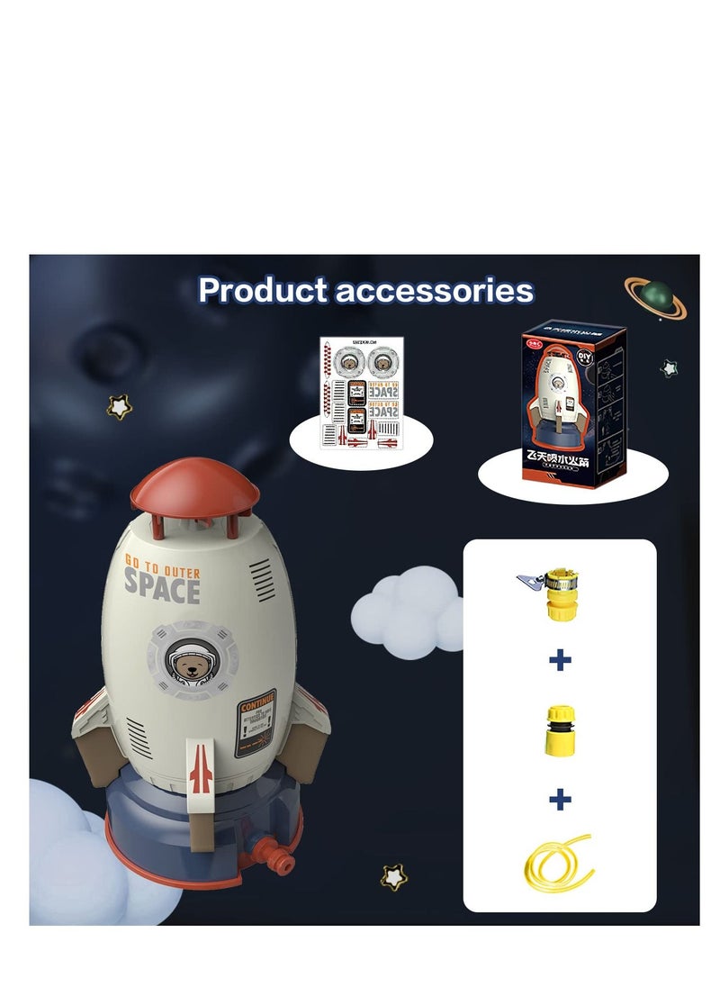 SYOSI - Outdoor Sprinkler for Kids, Rocket Launch Sprinkler Toy, Hydro Launch Water Rocket Toys for Kids, Garden Sprinkler 360 Degree Rotation Rocket Sprinkler for Kids(Gray) - Image 1