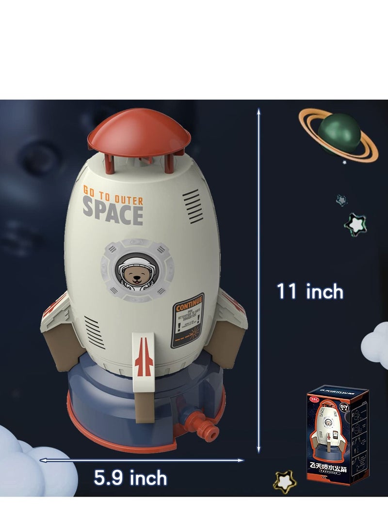 SYOSI - Outdoor Sprinkler for Kids, Rocket Launch Sprinkler Toy, Hydro Launch Water Rocket Toys for Kids, Garden Sprinkler 360 Degree Rotation Rocket Sprinkler for Kids(Gray) - Image 1
