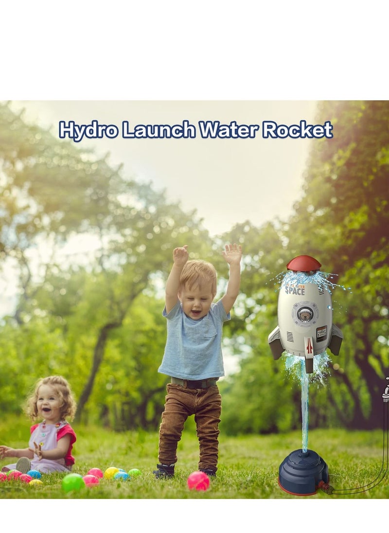 SYOSI - Outdoor Sprinkler for Kids, Rocket Launch Sprinkler Toy, Hydro Launch Water Rocket Toys for Kids, Garden Sprinkler 360 Degree Rotation Rocket Sprinkler for Kids(Gray) - Image 1