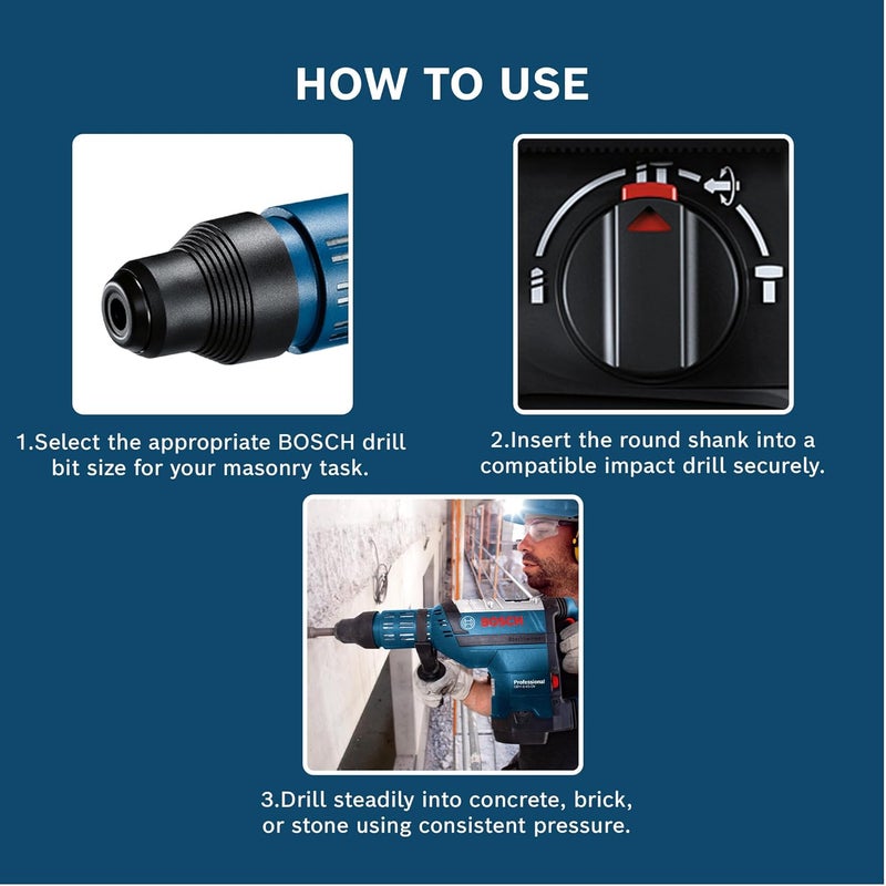 BOSCH Professional Impact Drill Bit / Masonry Drill Bit Set With Diameter 4mm, 5mm, 6mm, 8mm, 10mm, Pack Of 5 - Image 4