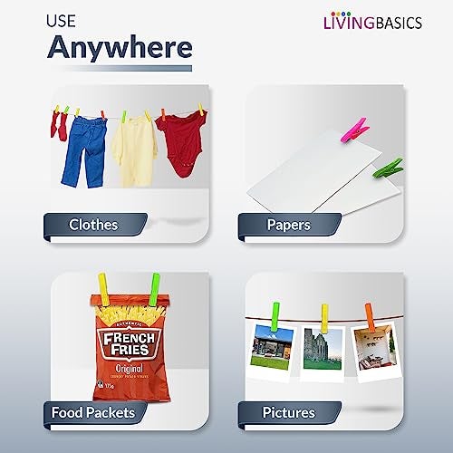 LivingBasics Heavy Duty Rust Free Cloth Peg/Clothes Clip/Cloth Drying Pins/Pegs for Hanger/Rods/Ropes/Drying Clothes (24 Cloth Clip for Cloth Drying Stand) (M010) - Image 5