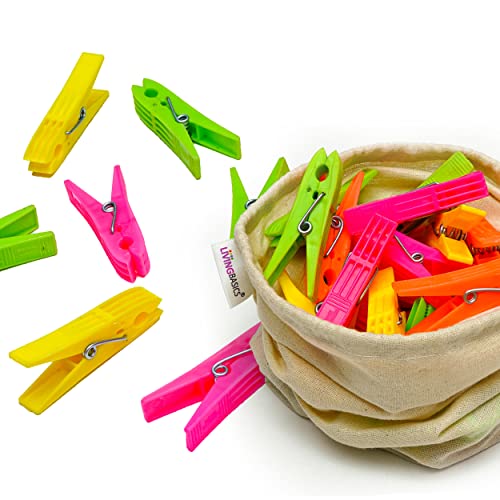 LivingBasics Heavy Duty Rust Free Cloth Peg/Clothes Clip/Cloth Drying Pins/Pegs for Hanger/Rods/Ropes/Drying Clothes (24 Cloth Clip for Cloth Drying Stand) (M010) - Image 1