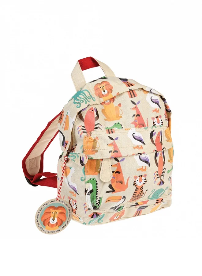 Rex London Colourful Creatures Mini Kids Backpack – Fun and Durable Backpack for Toddlers, Preschool, and Daycare – Lightweight Boys and Girls Bookbag with Animal Design