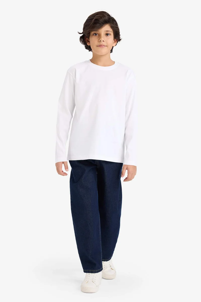 ديفاكتو Boy Regular Fit Crew Neck Long Sleeve T-Shirt