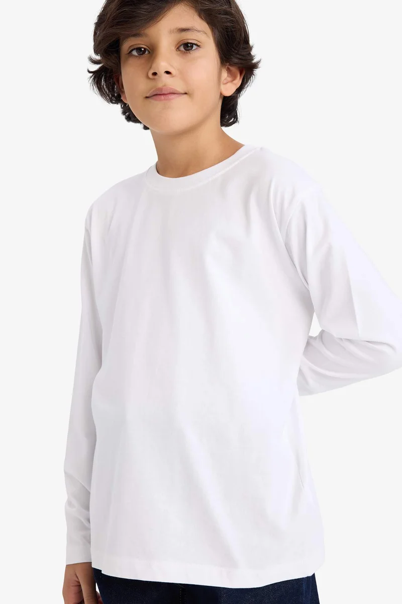 ديفاكتو Boy Regular Fit Crew Neck Long Sleeve T-Shirt