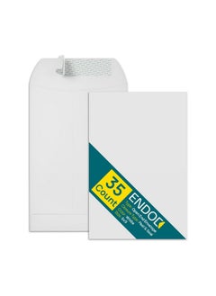 EnDoc 6X9 Envelopes Self Seal 35 Pack Open End Mailing Envelopes For Catalogs Presentations Newsletters Plain Envelopes 6 X 9 With Peel And Seal Closure Blank Bright White 28Lb Heavyweight Paper  - Image 1