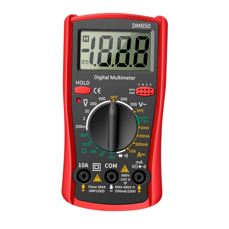 Auto Ranging Digital Multimeter Voltage Current Tester Electrical Repair Tool Red - Image 2