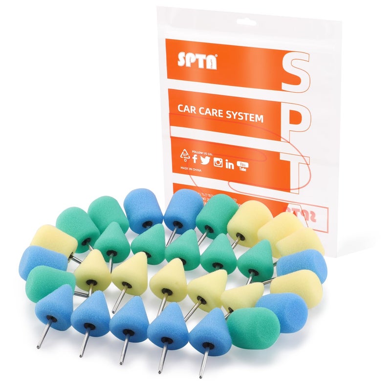 Mini Buffing Polishing Pads 30Pcs Mini Detail Polishing balls Use On Rotary ToolsCordless electric drill Small area Polisher Tool for Tight Area Detailing Polishing Waxing And Sealing Glaze MNPC30