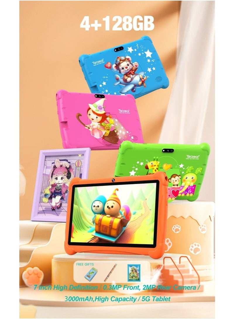 Telzeal P602 7-Inch HD Android Tablet with 4GB RAM, 128GB Storage, Dual Cameras, 3000mAh Battery, WiFi Connectivity, Slim & Lightweight Design with Free Gift Accessories Bundle, Ideal for Kids, Learning, Streaming, and Everyday Use – Green - Image 5