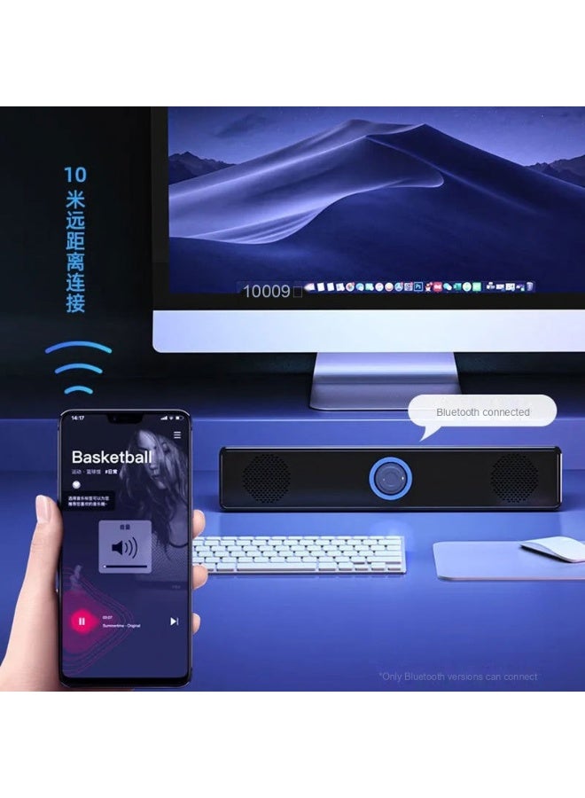 مكبر صوت حاسوب مزدوج بضعيف استريو للمنزل، مكبر صوت سلكي وبلوتوث للكمبيوتر المكتبي واللابتوب مع قاعدة صوت عميق للغاية - Image 1