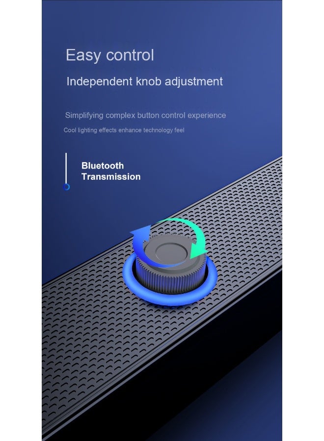 مكبر صوت حاسوب مزدوج بضعيف استريو للمنزل، مكبر صوت سلكي وبلوتوث للكمبيوتر المكتبي واللابتوب مع قاعدة صوت عميق للغاية - Image 5