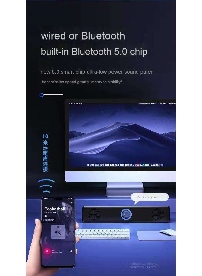 مكبر صوت حاسوب مزدوج بضعيف استريو للمنزل، مكبر صوت سلكي وبلوتوث للكمبيوتر المكتبي واللابتوب مع قاعدة صوت عميق للغاية - Image 4