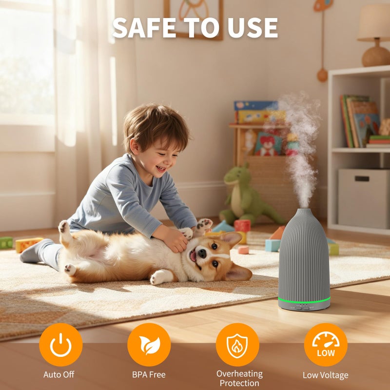 URPOWER 100ML Essential Oil Diffuser Ultrasonic Cool Mist Humidifier with 7 LED Lights, Timer & Auto-Off Quiet Aromatherapy Scent Diffuser for Home Bedroom Office Relaxation - Image 4