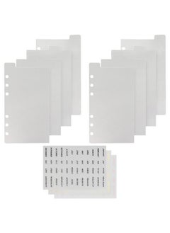 MultiBey A6 4Tabs Transparent Plastic Binder Divider Index Top Vertical Divider Set With Monthly Stickers Clear 6 Holes Page Index Divider For 6Rings Binder Loose Leaf Planner Journal  - Image 1