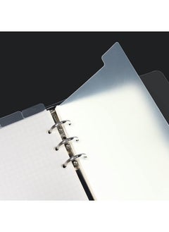 MultiBey A6 4Tabs Transparent Plastic Binder Divider Index Top Vertical Divider Set With Monthly Stickers Clear 6 Holes Page Index Divider For 6Rings Binder Loose Leaf Planner Journal  - Image 2