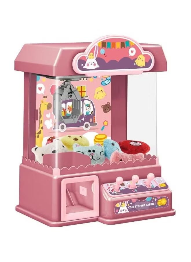 DIY Doll Machine for Kids, Mini Claw Machine, Electronic Arcade Game Indoor Toy with Music & Light Candy Grabber & Prize Dispenser Vending Machine for Home Party Birthday Gifts Cool Toys  - Image 1