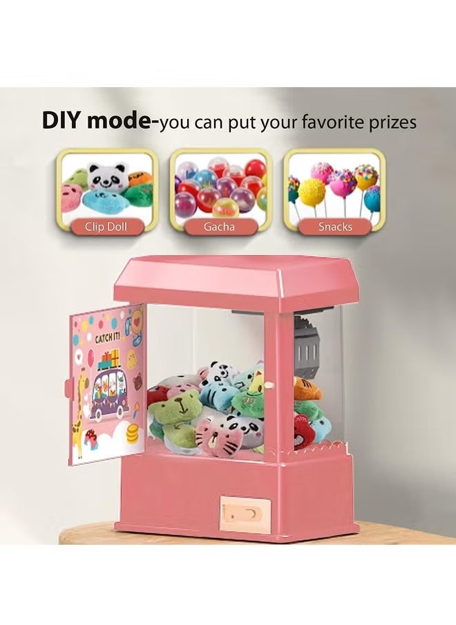 DIY Doll Machine for Kids, Mini Claw Machine, Electronic Arcade Game Indoor Toy with Music & Light Candy Grabber & Prize Dispenser Vending Machine for Home Party Birthday Gifts Cool Toys  - Image 2
