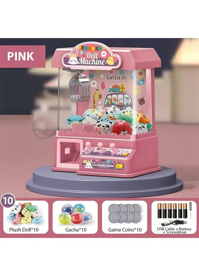DIY Doll Machine for Kids, Mini Claw Machine, Electronic Arcade Game Indoor Toy with Music & Light Candy Grabber & Prize Dispenser Vending Machine for Home Party Birthday Gifts Cool Toys  - Image 3