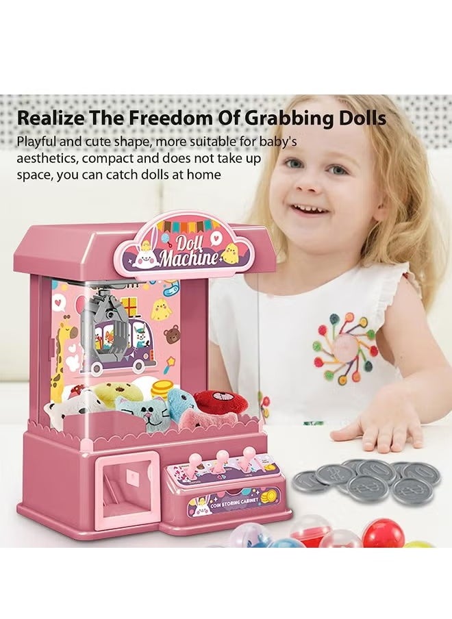 DIY Doll Machine for Kids, Mini Claw Machine, Electronic Arcade Game Indoor Toy with Music & Light Candy Grabber & Prize Dispenser Vending Machine for Home Party Birthday Gifts Cool Toys  - Image 4