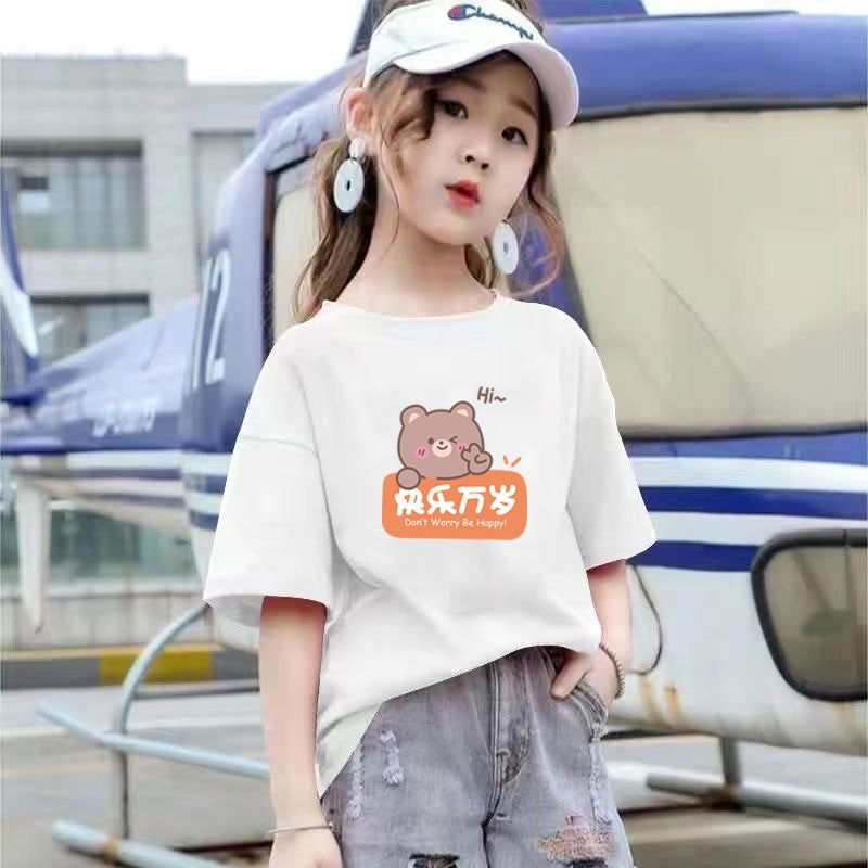 2212# Boys And Girls Short-Sleeved T-Shirt Mid-Large Children'S Western Style Pure Cotton Children'S Comfortable Breathable T-Shirt Top - Image 5