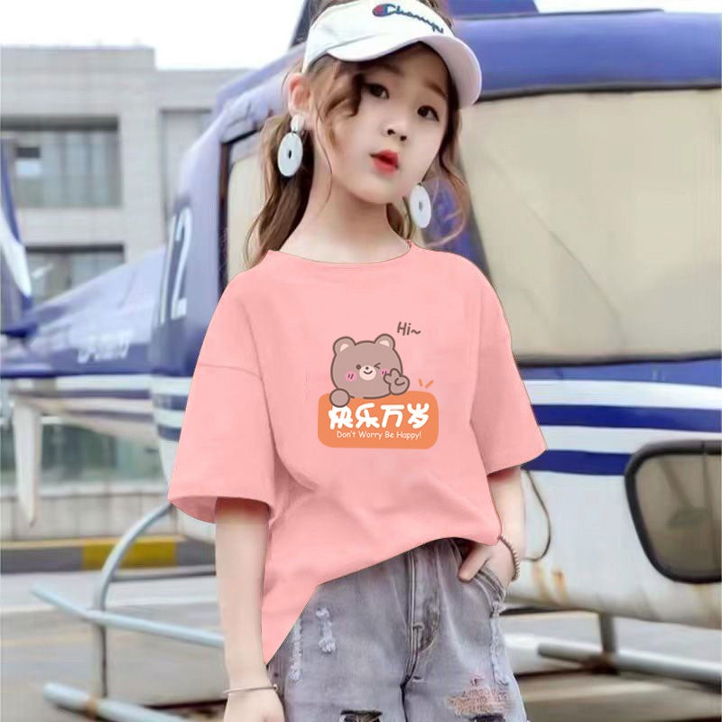 2212# Boys And Girls Short-Sleeved T-Shirt Mid-Large Children'S Western Style Pure Cotton Children'S Comfortable Breathable T-Shirt Top - Image 4