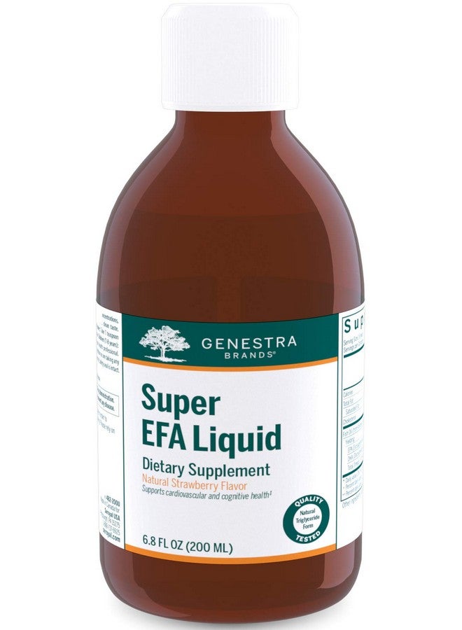 Genestra Brands Super EFA Liquid | EFA Supplement to Support Cardiovascular, Brain, Eyes, and Nerves | 6.8 fl. oz. | Natural Strawberry Flavor - Image 1