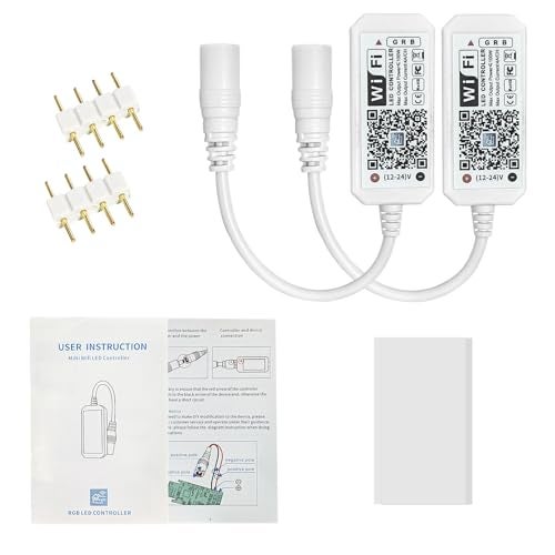 Aubric وحدة تحكم LED ذكية واي فاي من أوبريك، وحدة تحكم لاسلكية لأضواء شريط LED RGB، متوافقة مع أليكسا وجوجل هوم وIFTTT، تطبيق ماجيك هوم مجاني عبر هواتف آيفون أو أندرويد (عبوة 2) - Image 2