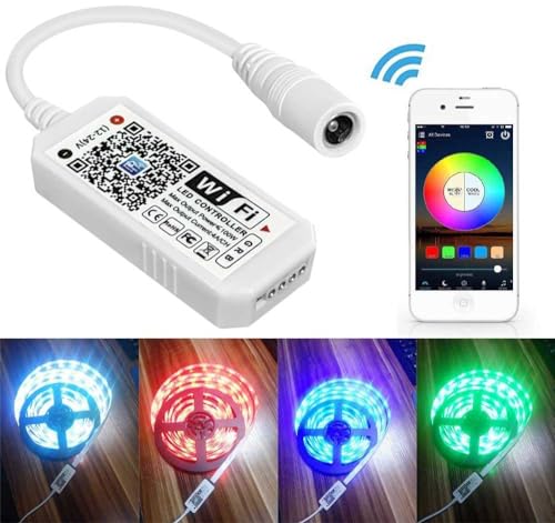 Aubric وحدة تحكم LED ذكية واي فاي من أوبريك، وحدة تحكم لاسلكية لأضواء شريط LED RGB، متوافقة مع أليكسا وجوجل هوم وIFTTT، تطبيق ماجيك هوم مجاني عبر هواتف آيفون أو أندرويد (عبوة 2) - Image 5