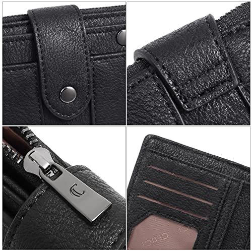 CLUCI Small Wallet for Women Leather Slim Womens Wallet Bifold Multi Card Holder Organizer Designer with Removable ID Window - Image 5
