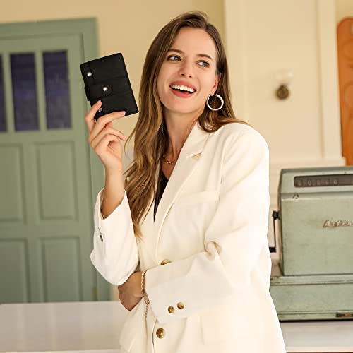 CLUCI Small Wallet for Women Leather Slim Womens Wallet Bifold Multi Card Holder Organizer Designer with Removable ID Window - Image 2