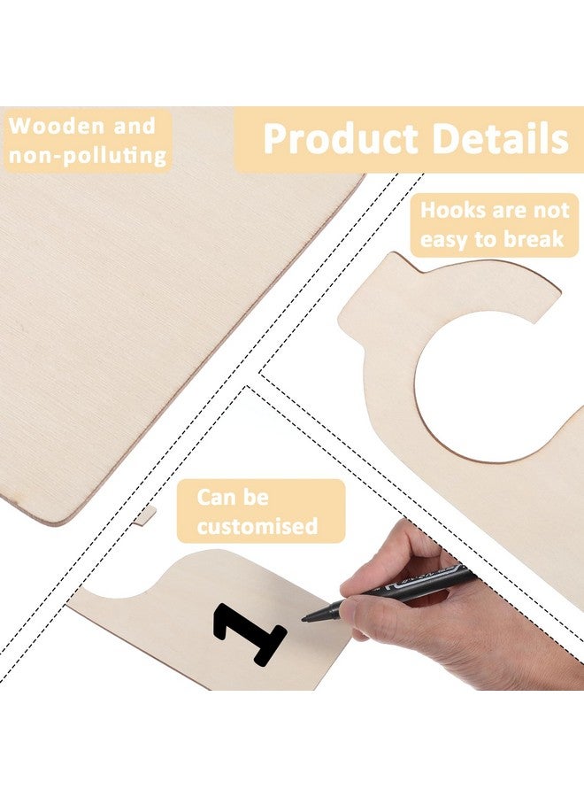 LLOUSSAK 30 Pieces Blank Closet Dividers, Wooden Closet Size Divider, Blank Organizers Hanger Separators Hanging Closets Dividers with Marker Pen for Home Nursery Clothes - Image 4