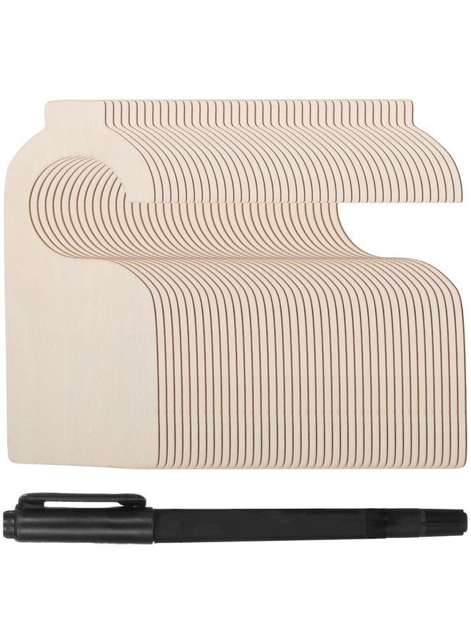 LLOUSSAK 30 Pieces Blank Closet Dividers, Wooden Closet Size Divider, Blank Organizers Hanger Separators Hanging Closets Dividers with Marker Pen for Home Nursery Clothes - Image 1