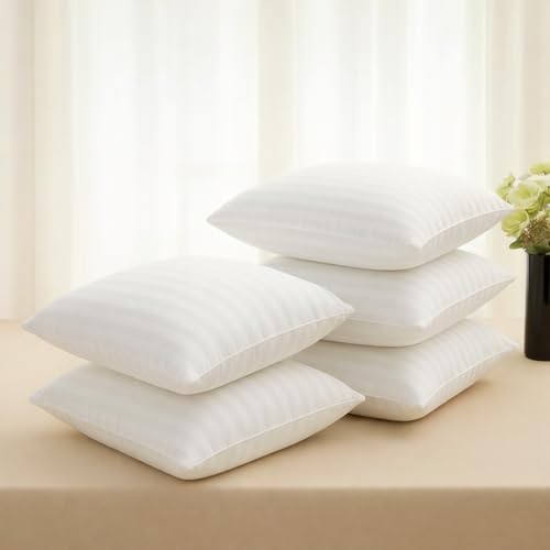 BRICK HOME Hotel Quality Premium Square Fiber Soft Filler Cushion Set of 5 (18x18 Inches) - Image 1