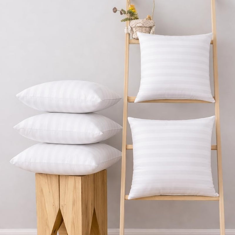BRICK HOME Hotel Quality Premium Square Fiber Soft Filler Cushion Set of 5 (18x18 Inches) - Image 3