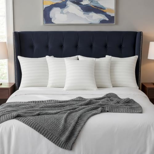 BRICK HOME Hotel Quality Premium Square Fiber Soft Filler Cushion Set of 5 (18x18 Inches) - Image 5