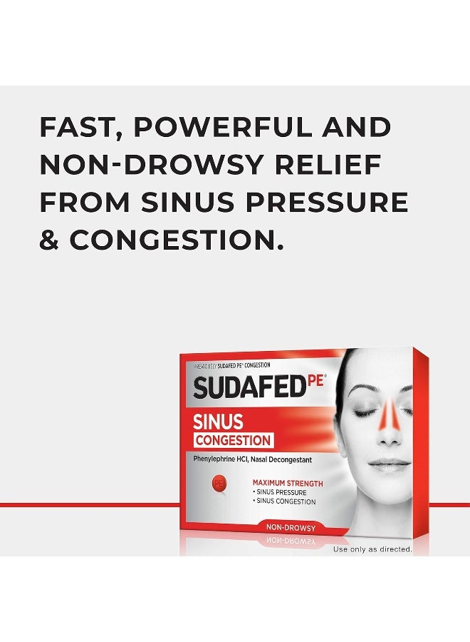 Sudafed Pe Sinus Congestion Maximum Strength Non-Drowsy Decongestant Tablets, 18 Ct - Image 4