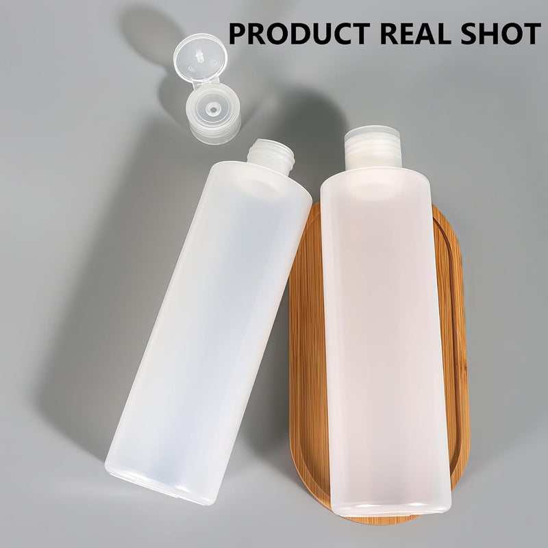 UPSTORE 2PCS Empty Refillable Plastic Clear Soft Tube Squeeze Bottle Jars With Flip Cover Cosmetic Makeup Packing Storage Holder Containers for Toner Lotion Shower Gel Cleaser Shampoo (400ml/13.3oz) - Image 5