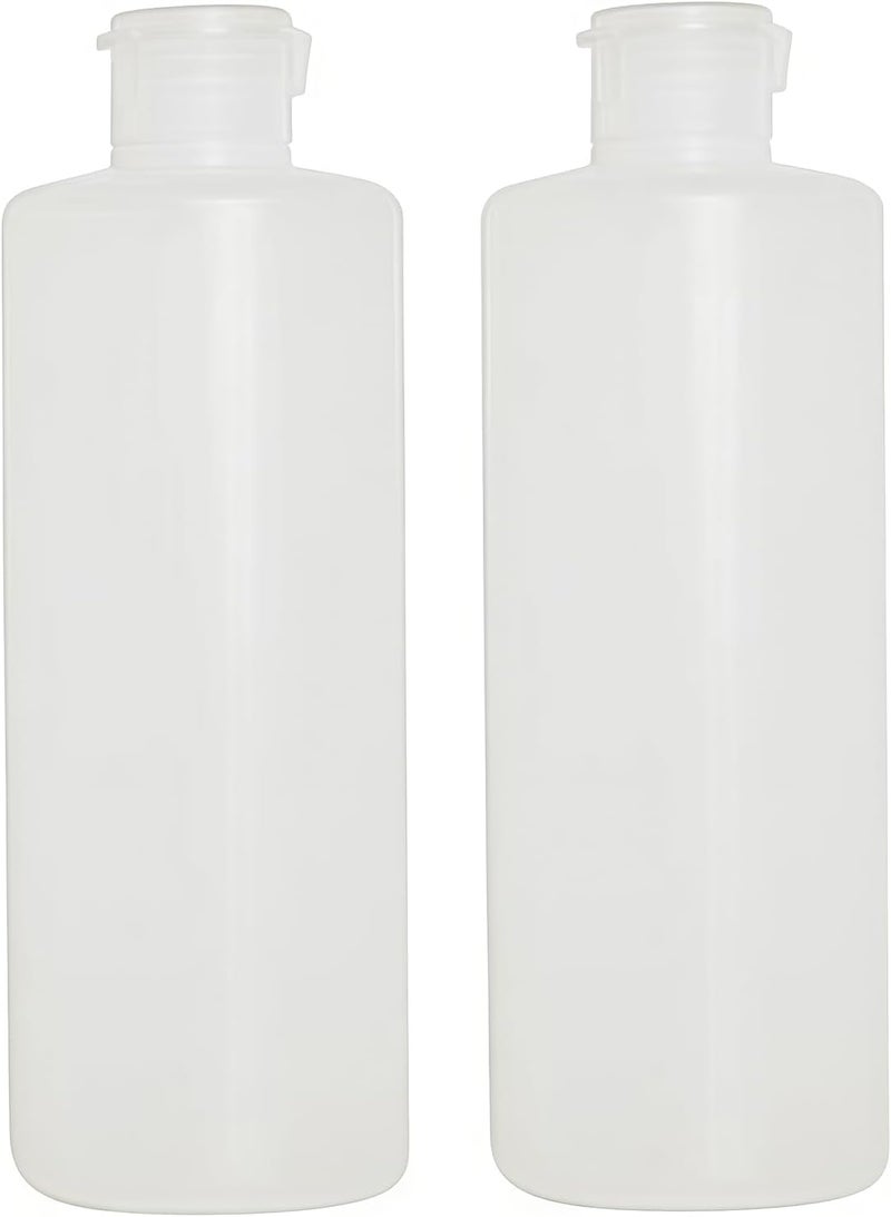 UPSTORE 2PCS Empty Refillable Plastic Clear Soft Tube Squeeze Bottle Jars With Flip Cover Cosmetic Makeup Packing Storage Holder Containers for Toner Lotion Shower Gel Cleaser Shampoo (400ml/13.3oz) - Image 1