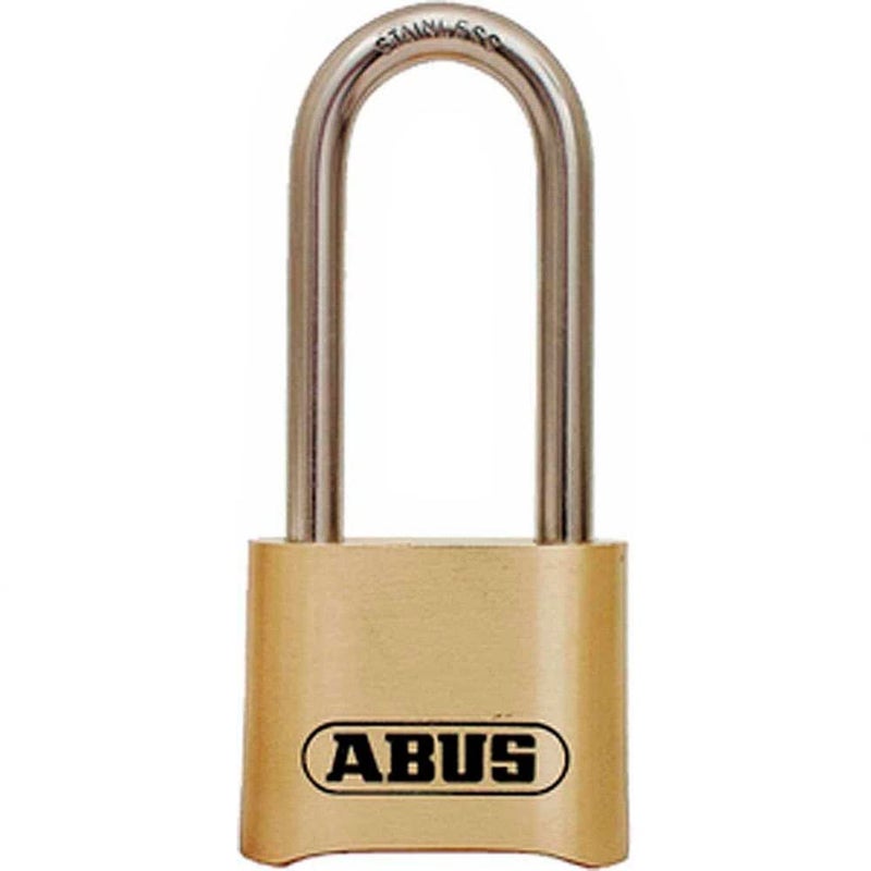 ABUS 18050 Solid Brass Combination Padlock Long Stainless Steel Shackle 212