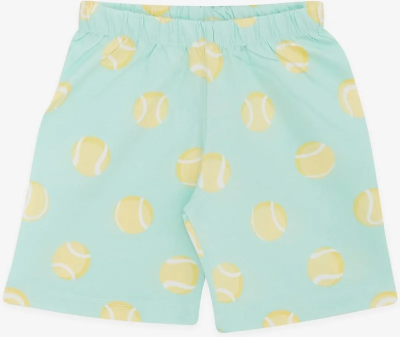 Breeze Girls & Boys Baby Boy Shorts Pajama Set, Tennis Ball Patterned, 9 Months-3 Years, Water Green