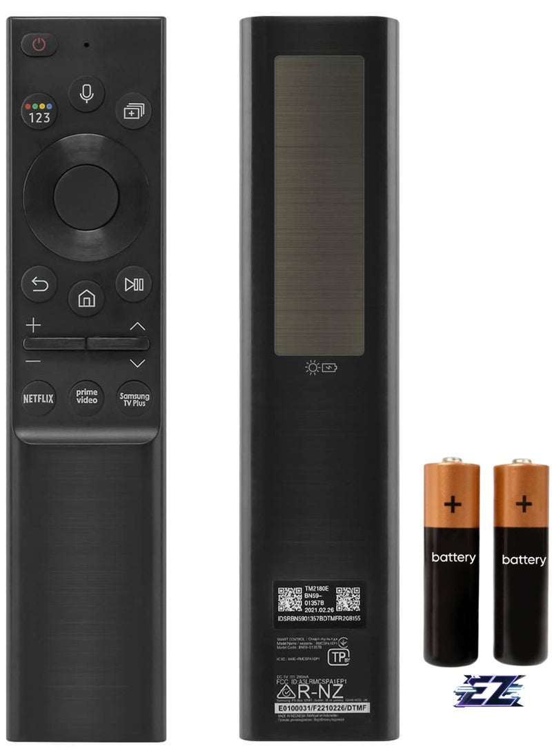 ELTRAZONE Solar Powered Remote Control BN59-01357 Compatible with Samsung Smart TVs, RMCSPA1EP1 Remote Control Compatible with Samsung 2021 Neo LED Smart 4K UHD TV with 3 Shortcut Buttons with battery - Image 1