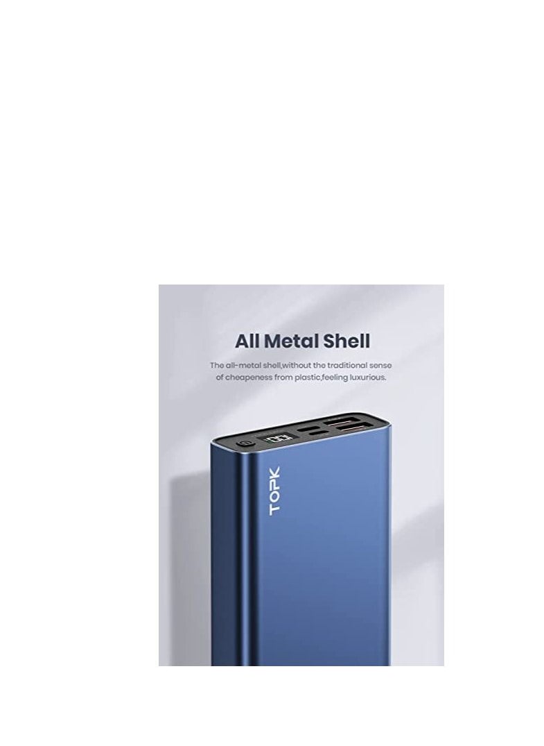 TOPK - TOPK Power Bank, 20W USB C Fast Charging 20000mAh Portable Charger, PD3.0 QC4.0 Battery Pack With Digital Display PowerBank Compatible with iPhone 13 Pro Max, Samsung, Huawei, iPad, and More - Image 1