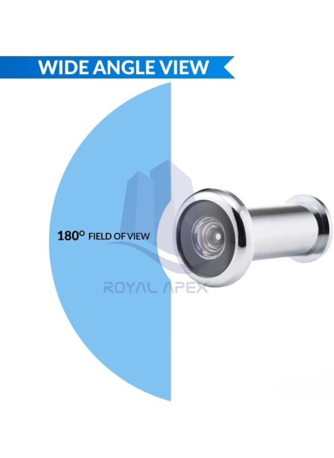 Royal Apex Royal Apex Wide Angle Security Spy Hole Polished Chrome Door Viewer To Front Door, Peep Hole, Door Spyhole, Door Viewers For Safety  - Image 5